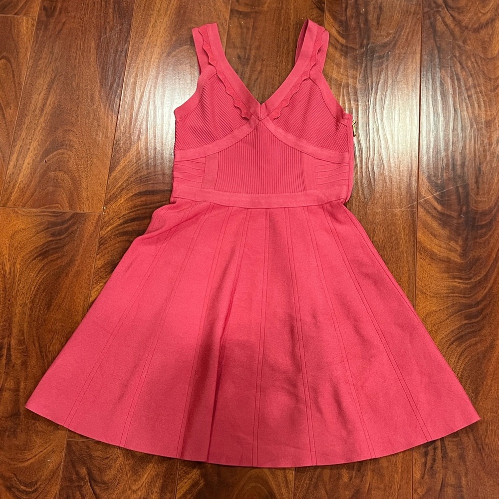 Guess Pink Salmon Bandage Skater Dress